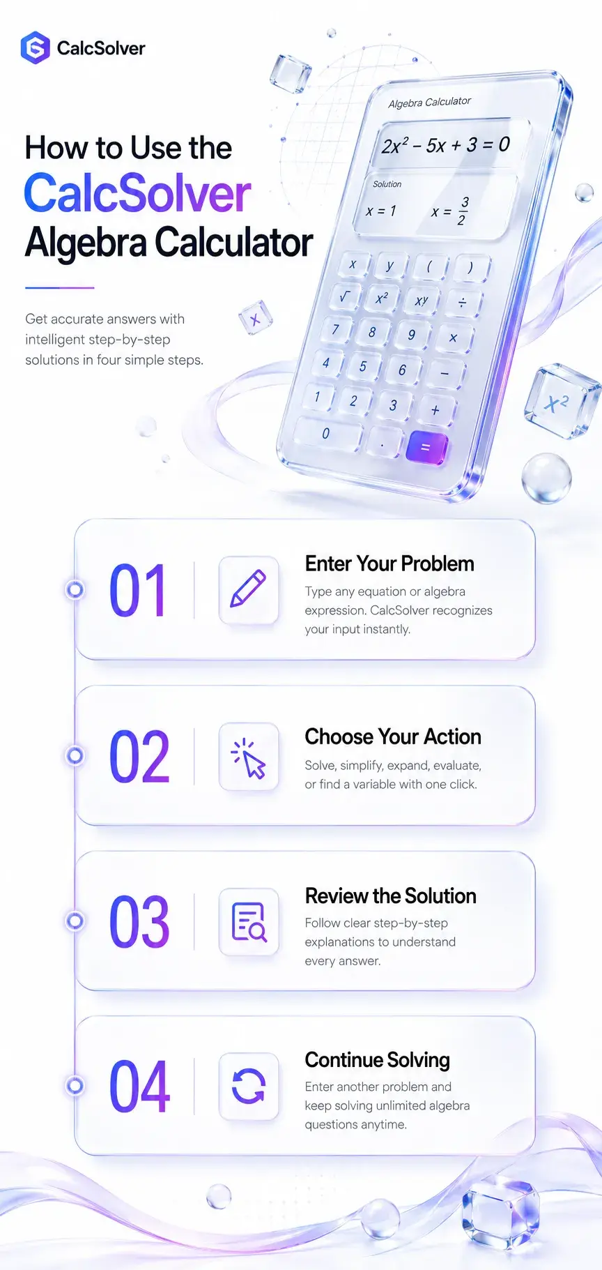 How to Use the CalcSolver Algebra Calculator